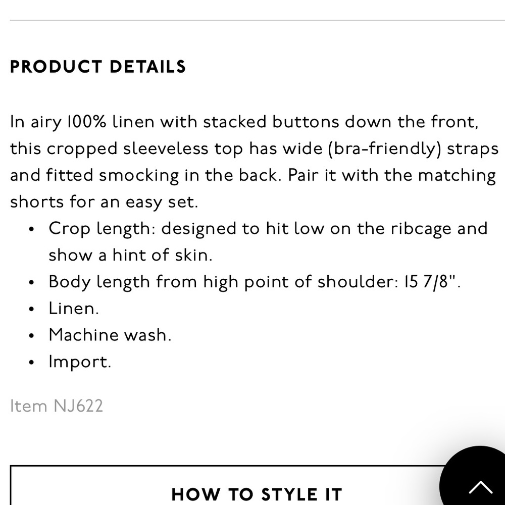 NWT Madewell Linen Crop Top - Picture 5 of 10